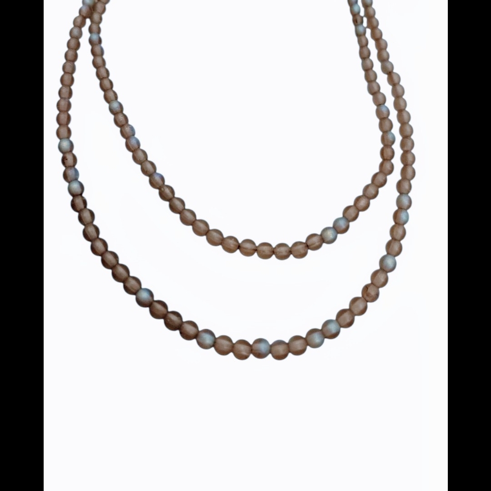 Elegant Brown and Silver Beaded Necklace